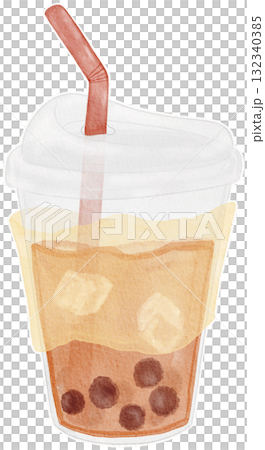 Water color bubble tea 132340385