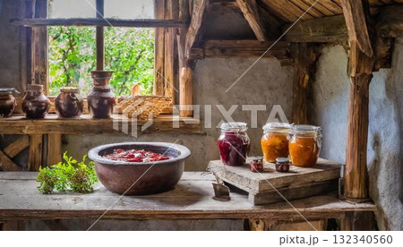 traditional arabic dessert in a glass mug traditional arabic dessert in a glass mug 132340560