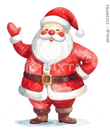 サンタクロースの水彩イラスト 132340763