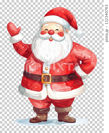 サンタクロースの水彩イラスト 132340763