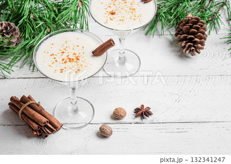 Eggnog Martini or Brandy Alexander cocktail for Christmas Eggnog Martini or Brandy Alexander cocktail for Christmas 132341247
