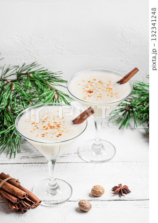 Eggnog Martini or Brandy Alexander cocktail for Christmas Eggnog Martini or Brandy Alexander cocktail for Christmas 132341248