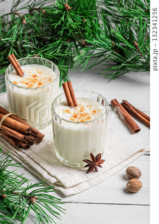 Eggnog cocktail drink for Christmas Eggnog cocktail drink for Christmas 132341256