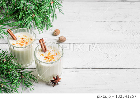 Eggnog cocktail drink for Christmas Eggnog cocktail drink for Christmas 132341257