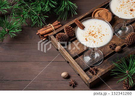 Christmas Eggnog Martini cocktail 132341260