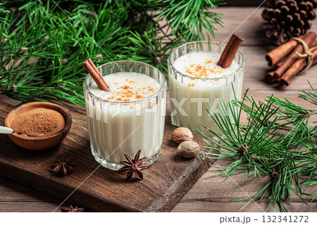 Eggnog Christmas cocktail drink Eggnog Christmas cocktail drink 132341272