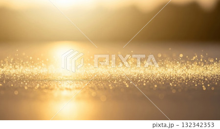 Sparkling Golden Reflections on Calm Water Surface at Sunrise Sparkling Golden Reflections on Calm Water Surface at Sunrise 132342353