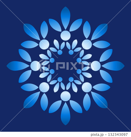 winter abstract snowflake on dark blue background 132343097