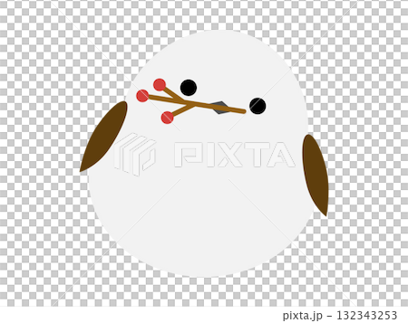 一隻長尾山雀嘴裡叼著一根樹枝 132343253