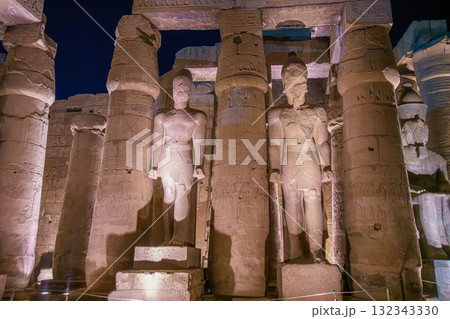 Temple of Luxor Interior with Sacred Columns. 132343330