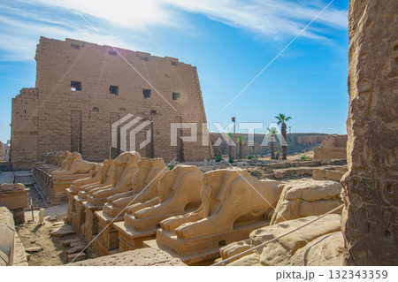 Luxor Temple of Karnak Seti II Obelisk at Morning Light. 132343359