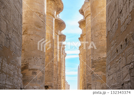 Luxor Temple of Karnak Great Hypostyle Hall at Dawn. Luxor Temple of Karnak Great Hypostyle Hall at Dawn. 132343374