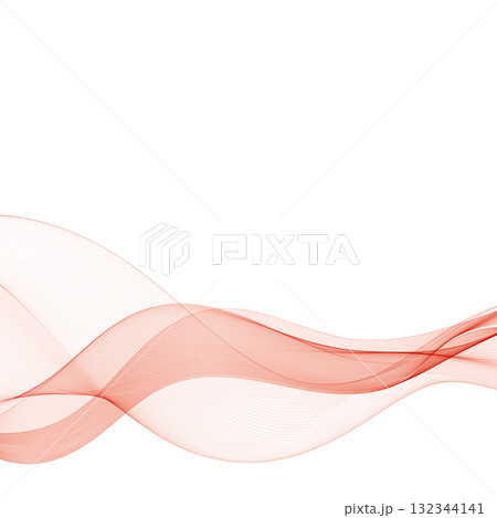 Elegant red-coral wavy line symbolizing passion and dynamic movement. Eps 10 132344141