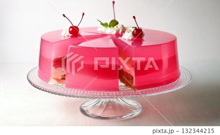 rose cake with cherry rose cake with cherry 132344215