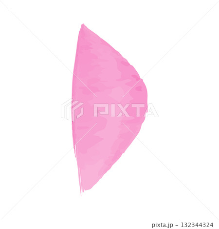 A vector illustration shows a single, abstract pink watercolor petal. It can be used for environmental conservation infographics or other creative projects. 132344324