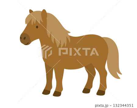 ミニチュアホースのイラスト 132344351