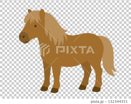 ミニチュアホースのイラスト 132344351