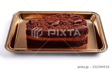 chocolate cake with chocolate sauce 132344519