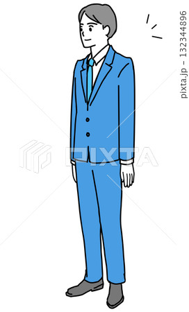 立つスーツの男性のイラスト 132344896