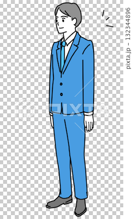 穿著西裝的男人站立的插圖 穿著西裝的男人站立的插圖 132344896