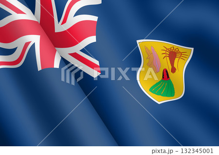 Turks and Caicos Islands waving flag 3d illustration Turks and Caicos Islands waving flag 3d illustration 132345001