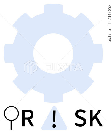 Blue gear with a magnifying glass, exclamation mark, and the word RISK. Ideal for business risk assessment, strategic planning, preventive measures, project management, decision-making, financial Blue gear with a magnifying glass, exclamation mark, and the word RISK. Ideal for business risk assessment, strategic planning, preventive measures, project management, decision-making, financial 132345058