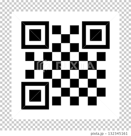 A simple, deformed QR code design - a dummy two-dimensional code with a white border. 132345161