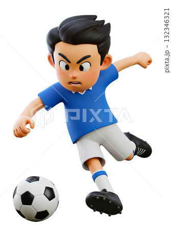 サッカーをする元気な少年 サッカーをする元気な少年 132346321