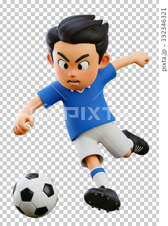 サッカーをする元気な少年 サッカーをする元気な少年 132346321