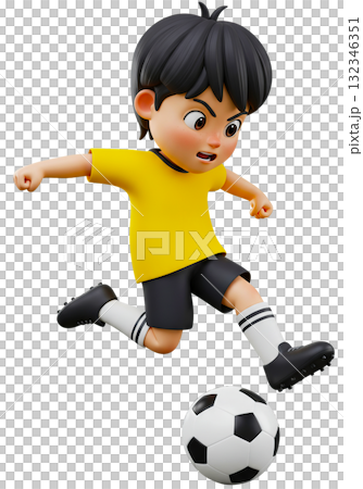 快樂的男孩踢足球 132346351