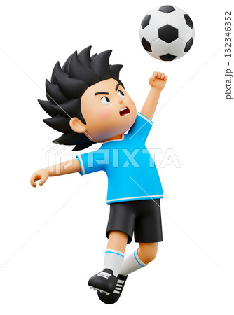 サッカーをする元気な少年 サッカーをする元気な少年 132346352