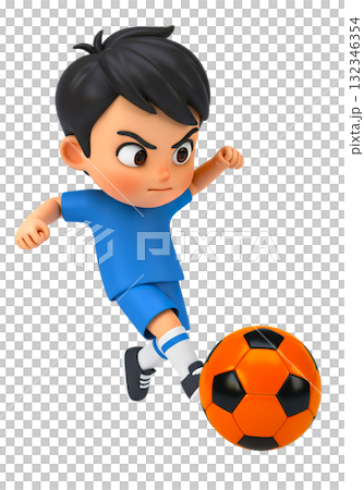 cheerful boy playing soccer cheerful boy playing soccer 132346354