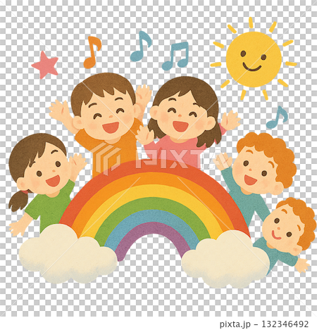 虹に乗る子供 虹に乗る子供 132346492