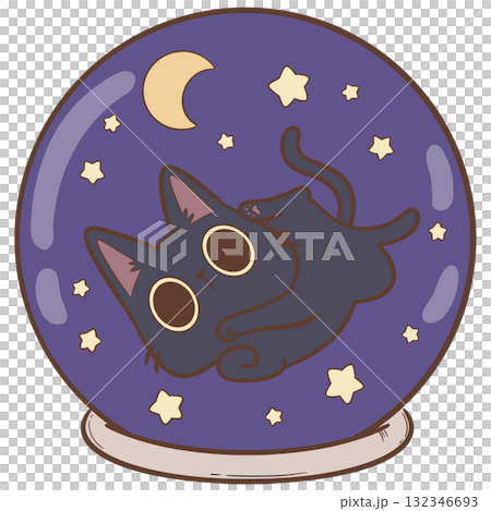 Black cat and marble 132346693