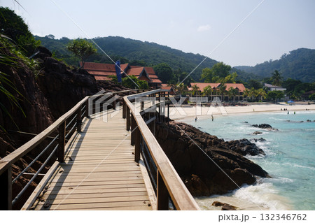 Spectacular scenic view of Long Beach from Redang Island Bridge, Malaysia 132346762