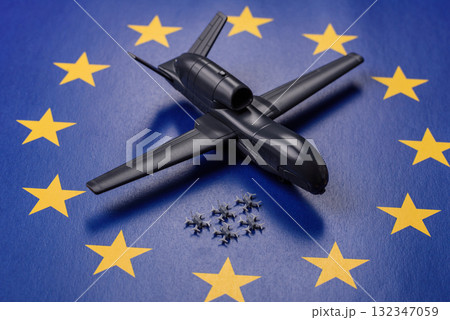 EU drone unmanned autonomous technology of espionage and strikes on the enemy, Europe defense 132347059