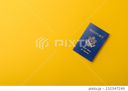 US passport for travelling, flying and doing business. USA document, id 132347240