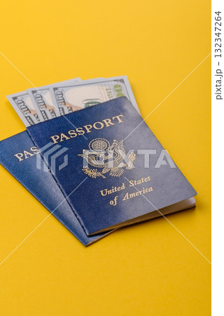 US passport for travelling, flying and doing business. USA document, id 132347264