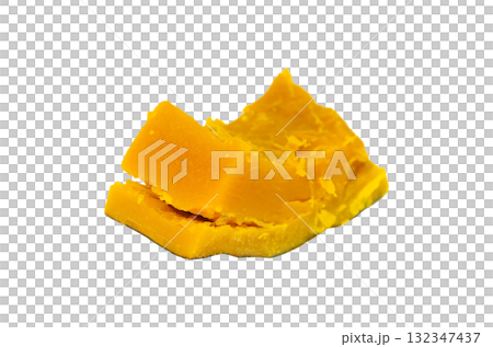 The pumpkin with the skin on, seeds and pulp roughly removed, is boiled in salt water until it is soft enough to just about fall apart, and then partially cracked. The pumpkin with the skin on, seeds and pulp roughly removed, is boiled in salt water until it is soft enough to just about fall apart, and then partially cracked. 132347437