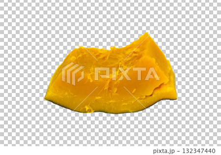 The pumpkin with the skin on, seeds and pulp roughly removed, is boiled in salt water until it is soft enough to just about fall apart, and then partially cracked. The pumpkin with the skin on, seeds and pulp roughly removed, is boiled in salt water until it is soft enough to just about fall apart, and then partially cracked. 132347440