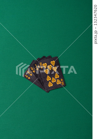 Playing card game poker in casino with chips, bets and risk. Cards and chips Playing card game poker in casino with chips, bets and risk. Cards and chips 132347620