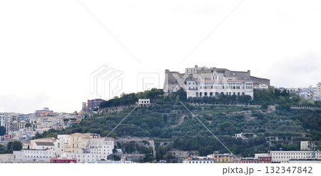 Castel Sant'Elmo and Certosa di San Martino on the top of the city in Naples,Italy. 132347842