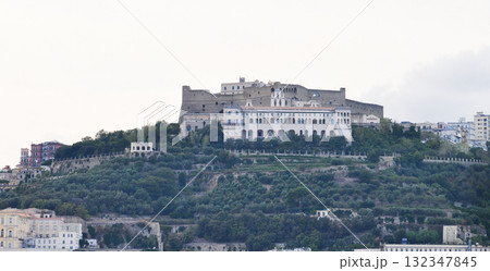 Castel Sant'Elmo and Certosa di San Martino on the top of the city in Naples,Italy. 132347845
