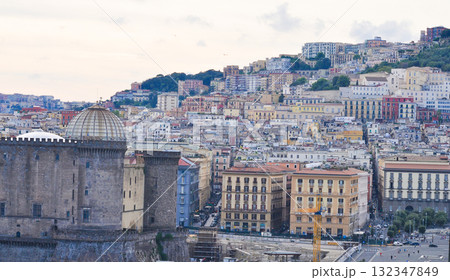 Castel Nuovo is a main architectural landmark of the Naples city. Italy Castel Nuovo is a main architectural landmark of the Naples city. Italy 132347849