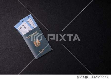 Egyptian passport for travelling, flying and doing business. Egypt document, id 132348335