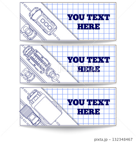 Set of stickers on the cars theme. View from...のイラスト素材 [132348467] - PIXTA