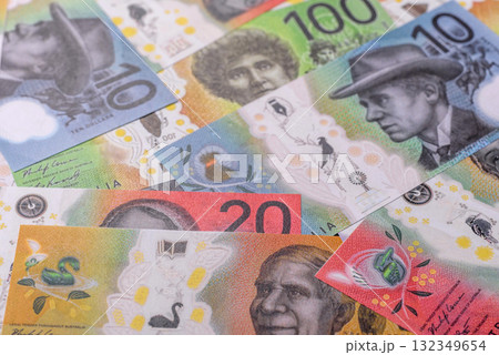 Australian money, cash, banknotes for business, financial and tax matters. Australian money 132349654