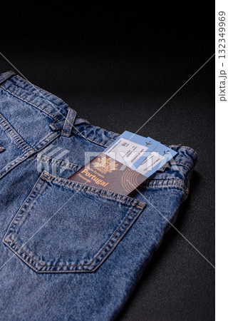 Portugal citizen passport, travel visa document, immigration or tourism. Portuguese passport 132349969