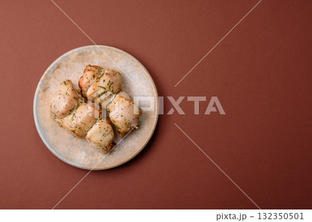 Chicken shish pieces fried on a skewer with salt and spices. Chicken shashlik Chicken shish pieces fried on a skewer with salt and spices. Chicken shashlik 132350501