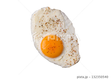 Fried egg, bacon and beans, a classic British breakfast with tomatoes. Egg, bacon and beans 132350540